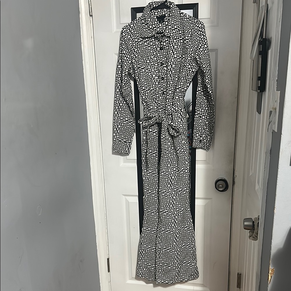 Elegant Black and White Patterned Boilersuit